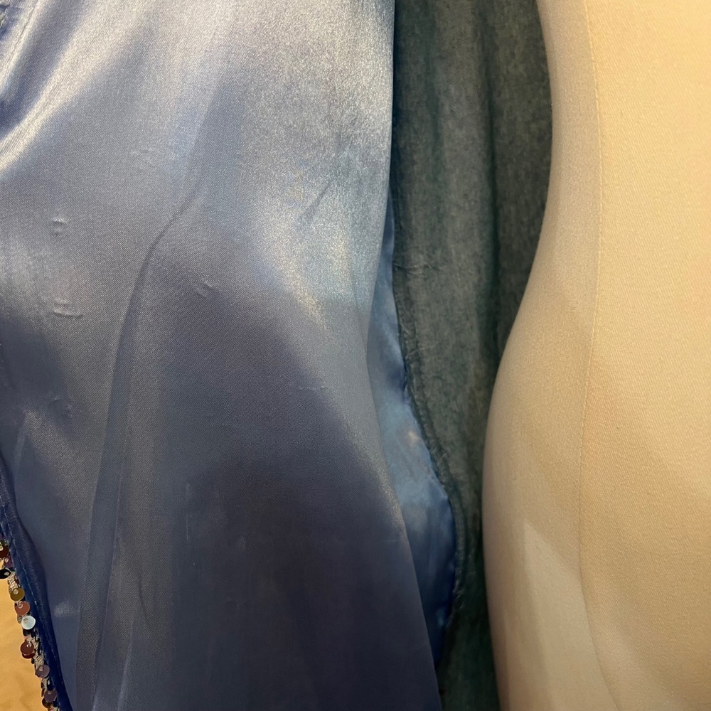 Vintage Betsey Johnson Rare 90s Archival Iridescent Sequin Duster‎ Vest Maxi M - Picture 5 of 10
